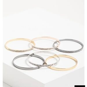 🆕✨RHINESTONE MIXED METAL BANGLE SET - 6 BANGLES✨